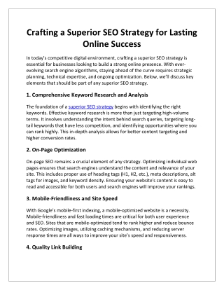 Crafting a Superior SEO Strategy: Insights from Industry Experts