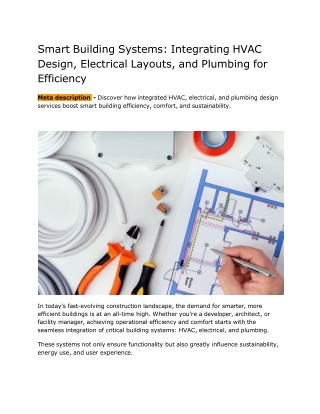 Smart Building Systems - Integrating HVAC, Electrical, Plumbing for Efficiency