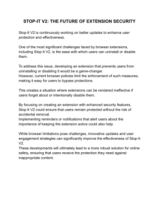 STOP-IT V2: THE FUTURE OF EXTENSION SECURITY