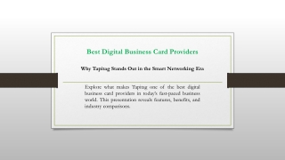 Why Tapitag Ranks Among the Best Digital Business Card Providers