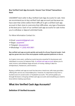 Buy Verified Cash App Accounts