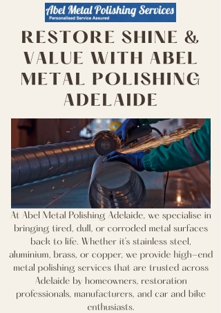 Premium Surface Finishing by Abel Metal Polishing Adelaide