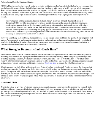 Autism Range Problem National Institute Of Psychological Wellness Nimh