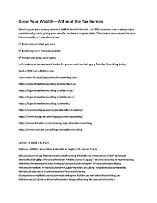 Grow Your Wealth—Without the Tax Burden