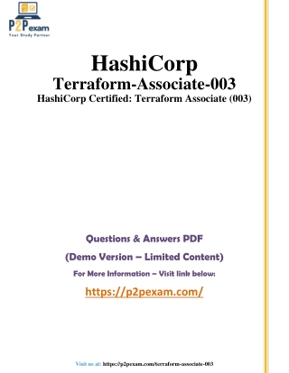 Terraform-Associate-003 Questions and Answers pdf dumps