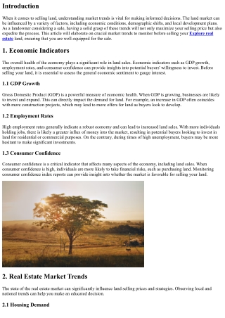 Understanding Market Trends Before Selling Your Land