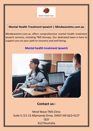 Mental Health Treatment Ipswich Mindwavetms.com.au