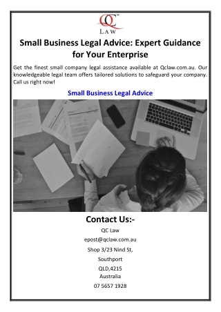 Small Business Legal Advice: Expert Guidance for Your Enterprise