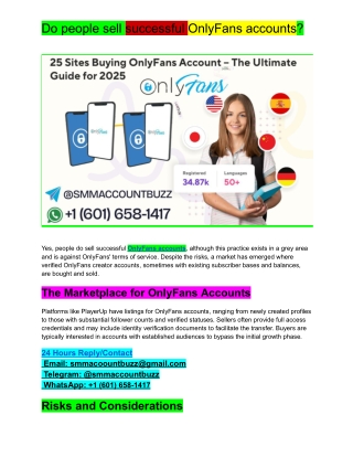 Do people sell successful OnlyFans accounts_