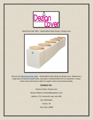 Wood Stool Side Table – Handcrafted Cedar Design  Dezign Lover