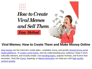 Viral Memes How to Create Them and Make Money Online