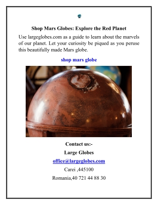 Shop Mars Globes Explore the Red Planet