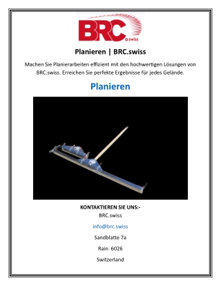 Planieren  BRC.swiss
