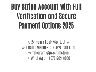 Buy Stripe Account with Full Verification and Secure Payment Options 2025