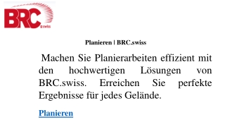 Planieren  BRC.swiss