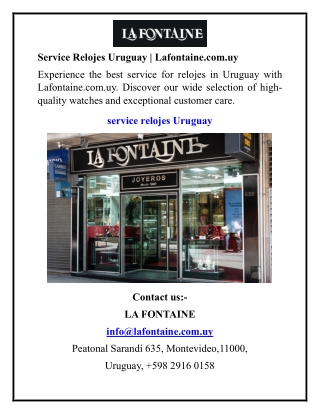 Service Relojes Uruguay Lafontaine.com.uy