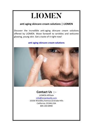 anti aging skincare cream solutions  LIOMEN
