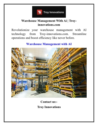 Warehouse Management With Ai Troy-innovations.com