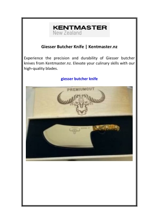 Giesser Butcher Knife  Kentmaster.nz