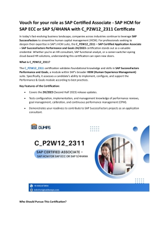 C_P2W12_2311 SAP Certified Associate