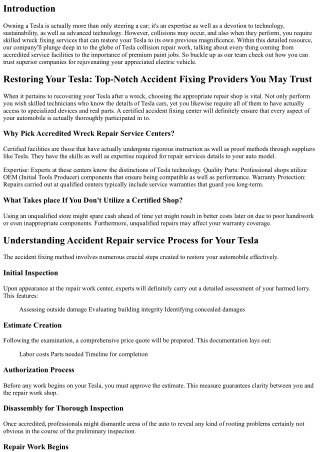 Repairing Your Tesla: Top-Notch Wreck Fixing Solutions You Can Rely On