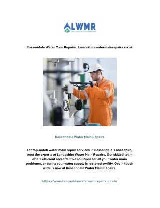 Rossendale Water Main Repairs | Lancashirewatermainrepairs.co.uk