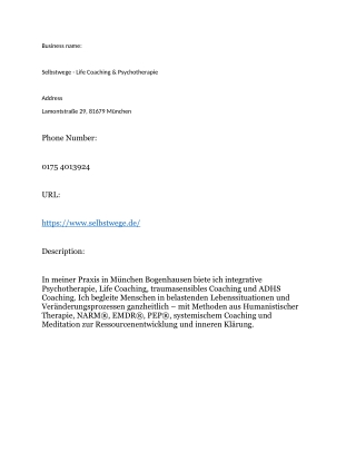 Selbstwege - Life Coaching & Psychotherapie
