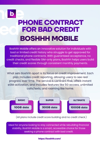 Phone Contract for Bad Credit - Boshhh Mobile