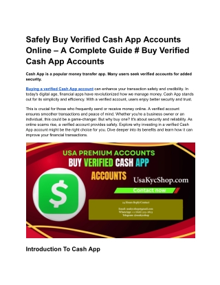 Safely Buy Verified Cash App Accounts Online – A Complete Guide # Buy Verified Cash App Accounts (1)