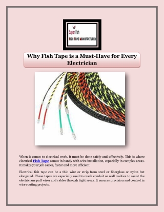 Why Fish Tape is a Must-Have for Every Electrician