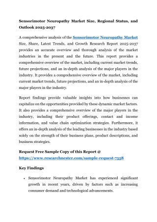 Sensorimotor Neuropathy Market