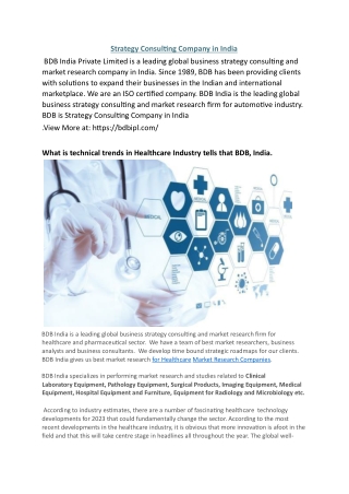 Strategy Consulting Company in India