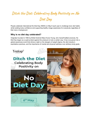 Ditch the Diet Celebrating Body Positivity on No Diet Day