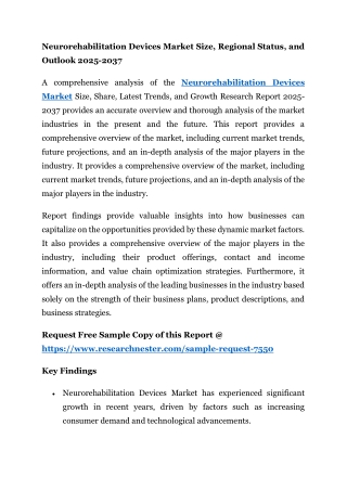 Neurorehabilitation Devices Market