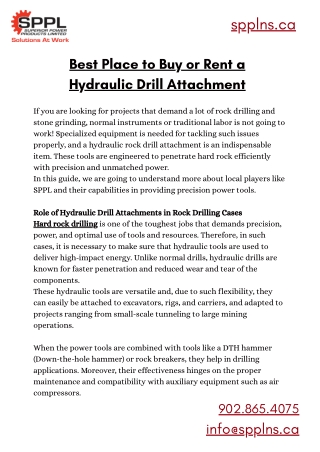 Best Place to Buy or Rent a Hydraulic Drill Attachment