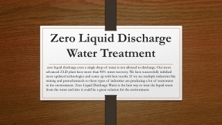 Zero Liquid Discharge | Wastewater Treatment Plant – Hyperfilteration.in