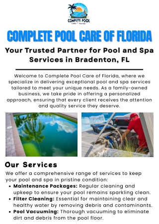 Complete Pool Care of Florida  Professional Pool and Spa Services in Bradenton