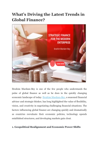 Ibrahim Mardam-Bey Explores Forces Shaping Global Finance