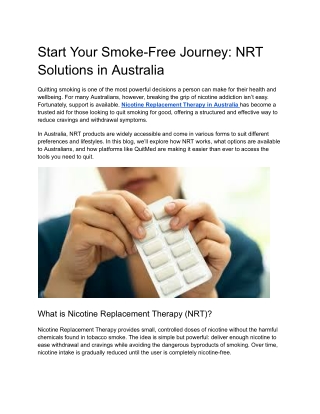 Breaking Free from Smoking_ A Guide to Nicotine Replacement Therapy in Australia