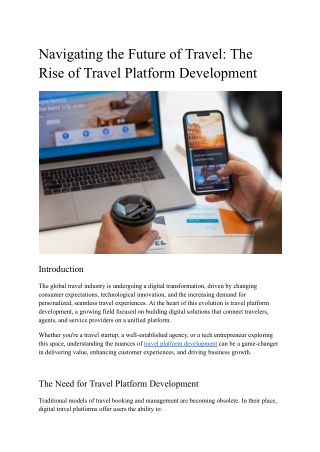 Complete Guide to Travel Platform Development: Build, Scale, and Optimize Travel