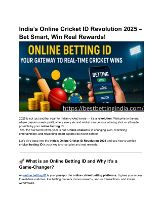 India’s Online Cricket ID Revolution 2025 – Bet Smart, Win Real Rewards!