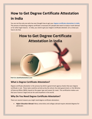 How to Get Degree Certificate Attestation in India