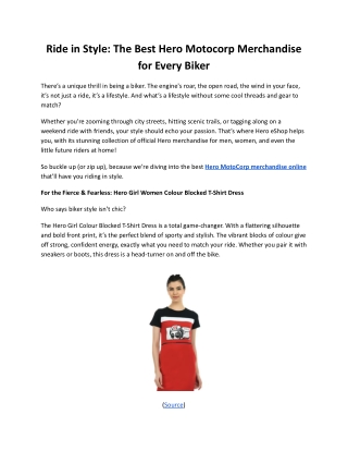 Ride in Style: The Best Hero Motocorp Merchandise for Every Biker