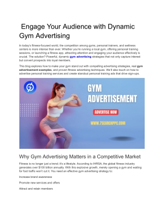 Engage Your Audience with Dynamic Gym Advertising