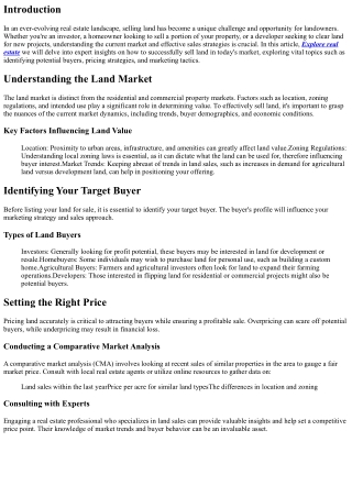 Expert Insights on Selling Land in Today's Market