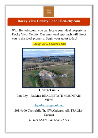 Rocky View County Land | Ben-eby.com