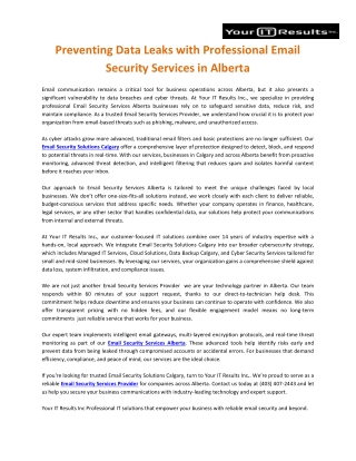 Preventing Data Leaks with Professional Email Security Services in Alberta(1)-1