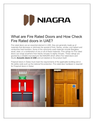 What are Fire Rated Doors and How Check Fire Rated doors in UAE.docx