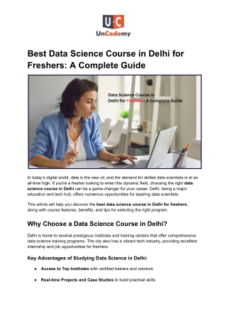 Best Data Science Course in Delhi for Freshers_ A Complete Guide
