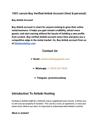 100% secure Buy Verified Airbnb Account (Host & personal)